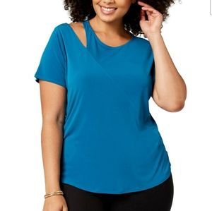 Womens CutOut Basic T-Shirt Green. By I•N•C•